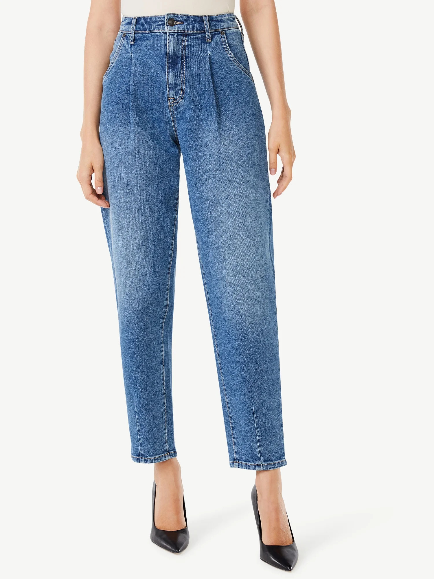 Scoop Women's Pleated Peg Leg Jeans - Walmart.com | Walmart (US)