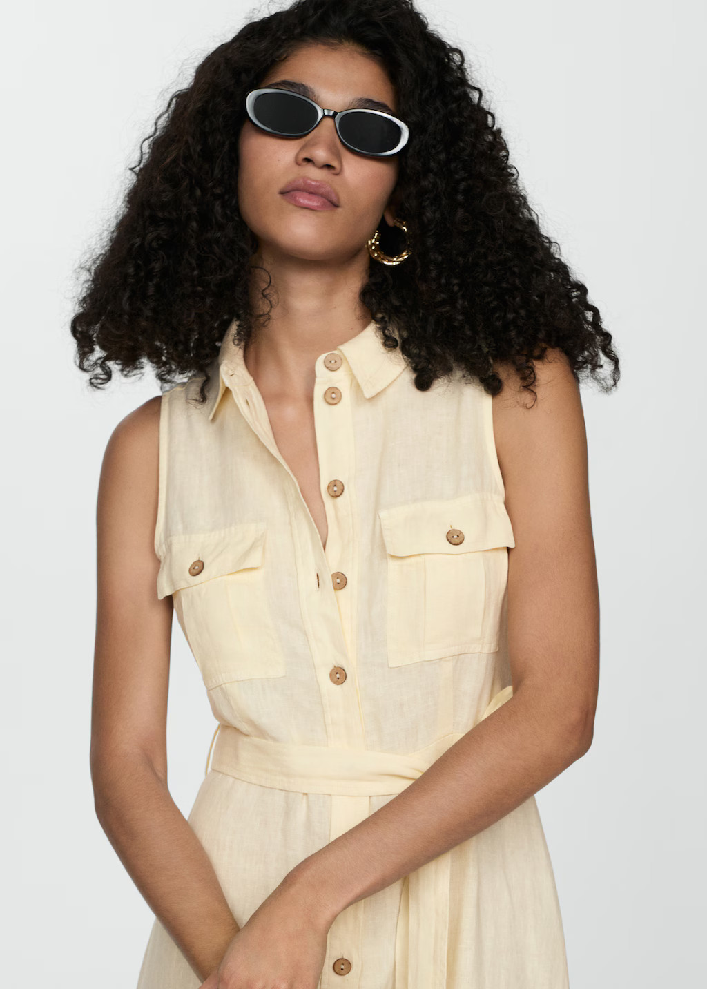 100% linen shirty dress - Woman | MANGO USA | MANGO (US)