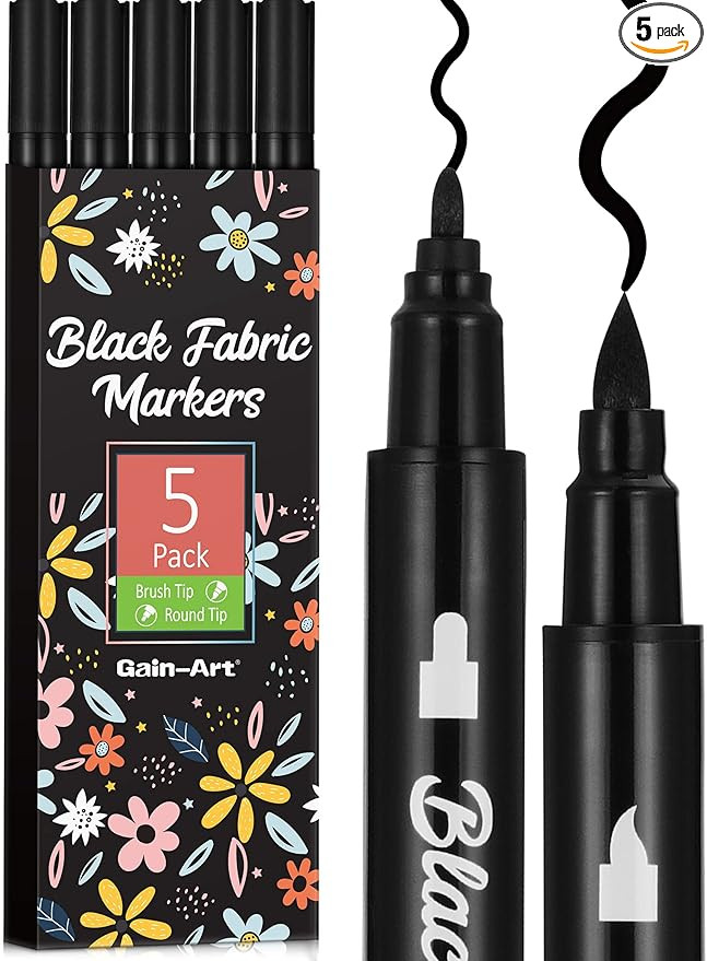 Fabric Markers Permanent for Clothes - 20 Colors Fine Tip Fabric Paint Pens with 5 Painting Templ... | Amazon (US)