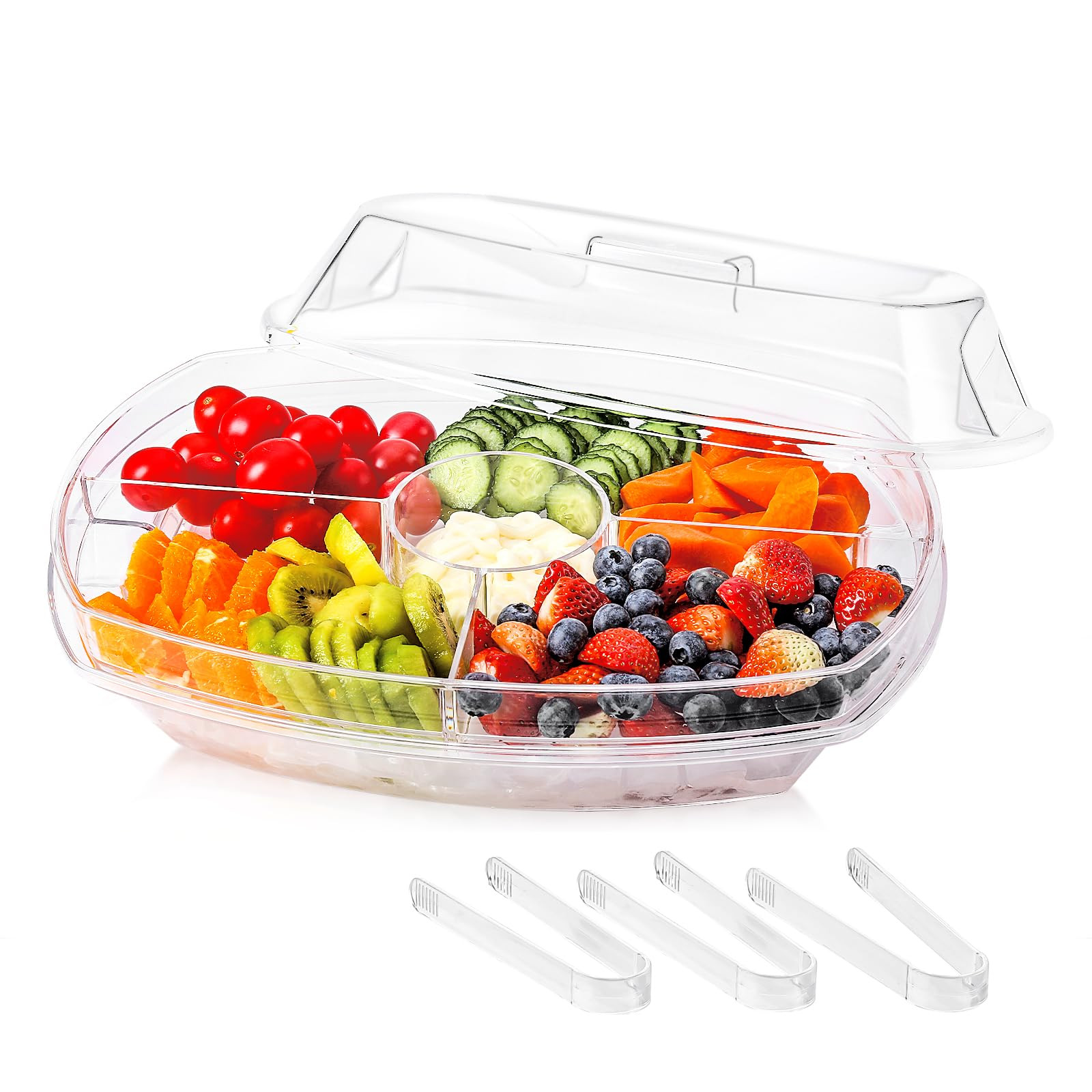 Fruit Ice Serving Tray, Chilled Veggie Tray, Shrimp Cocktail Serving Dish, Appetizer Serving Plat... | Amazon (US)