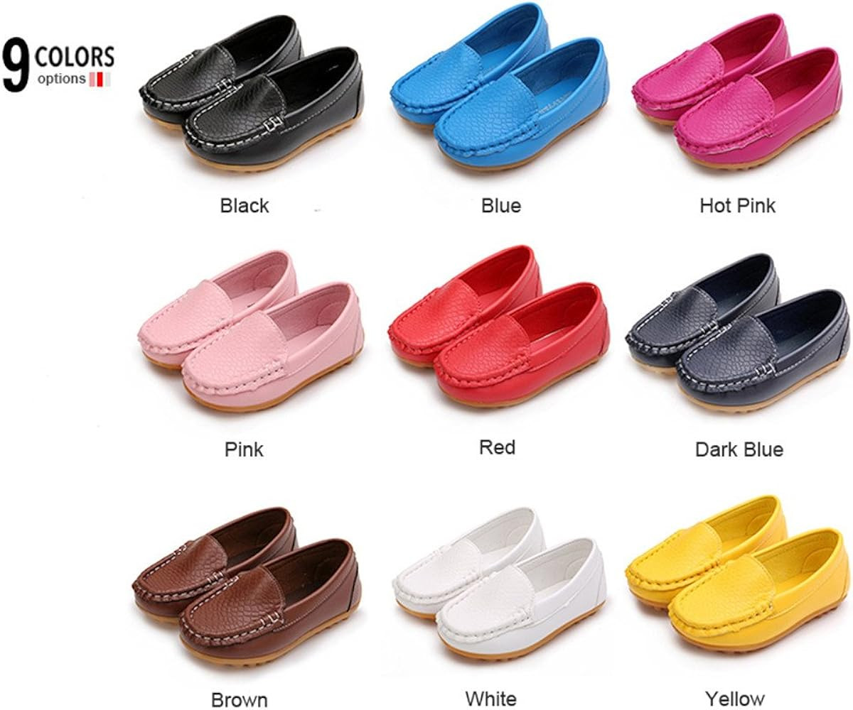 LONSOEN Toddler Little Kid Boys Girls Soft Slip On Loafers Dress Flat Shoes | Amazon (US)