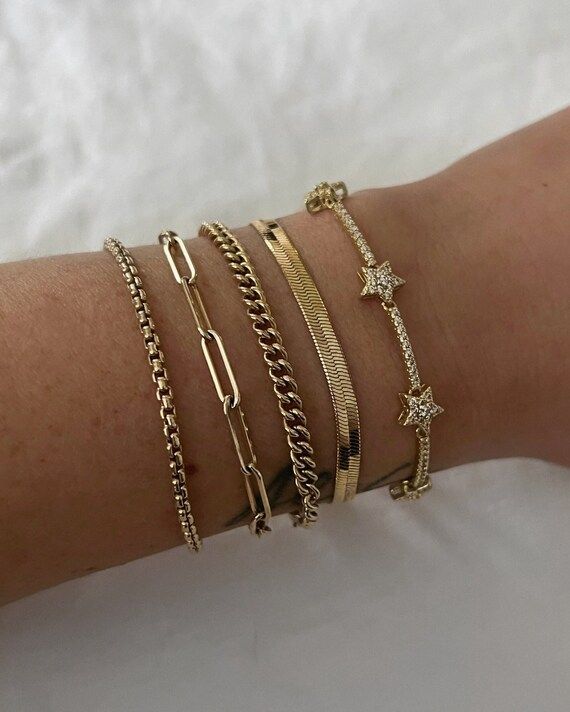 Star Bracelet - Gold Filled Bracelet- Dainty Gold Bracelet- Tarnish Resistant Bracelet- Gold CZ S... | Etsy (US)