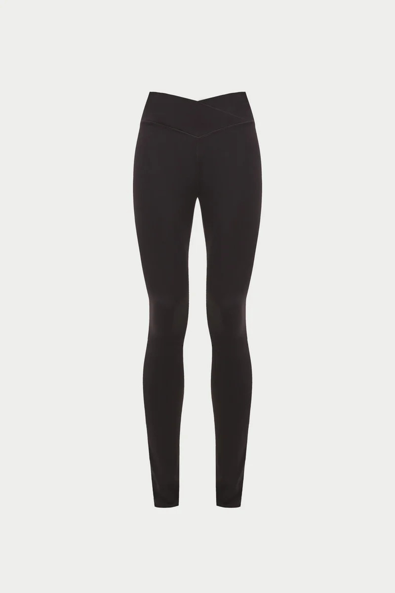 SCULPTING STRETCH CROSSOVER WAISTBAND LEGGINGS - CHOCOLATE | The Couture Club