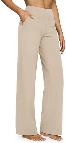 G4Free Yoga Pants Women Wide Leg Pants with Pockets High Waist Stretch Dress Casual Sweatpants Pe... | Amazon (US)