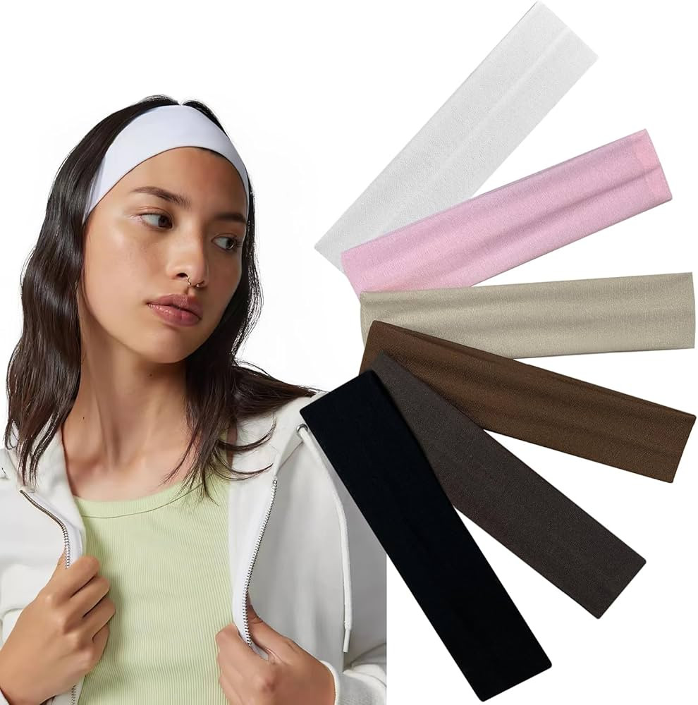 Bmobuo Thin Headbands for Women 6Pcs Hair Bands for Women' Hair Soft Fabric Cloth Headband 90s He... | Amazon (US)