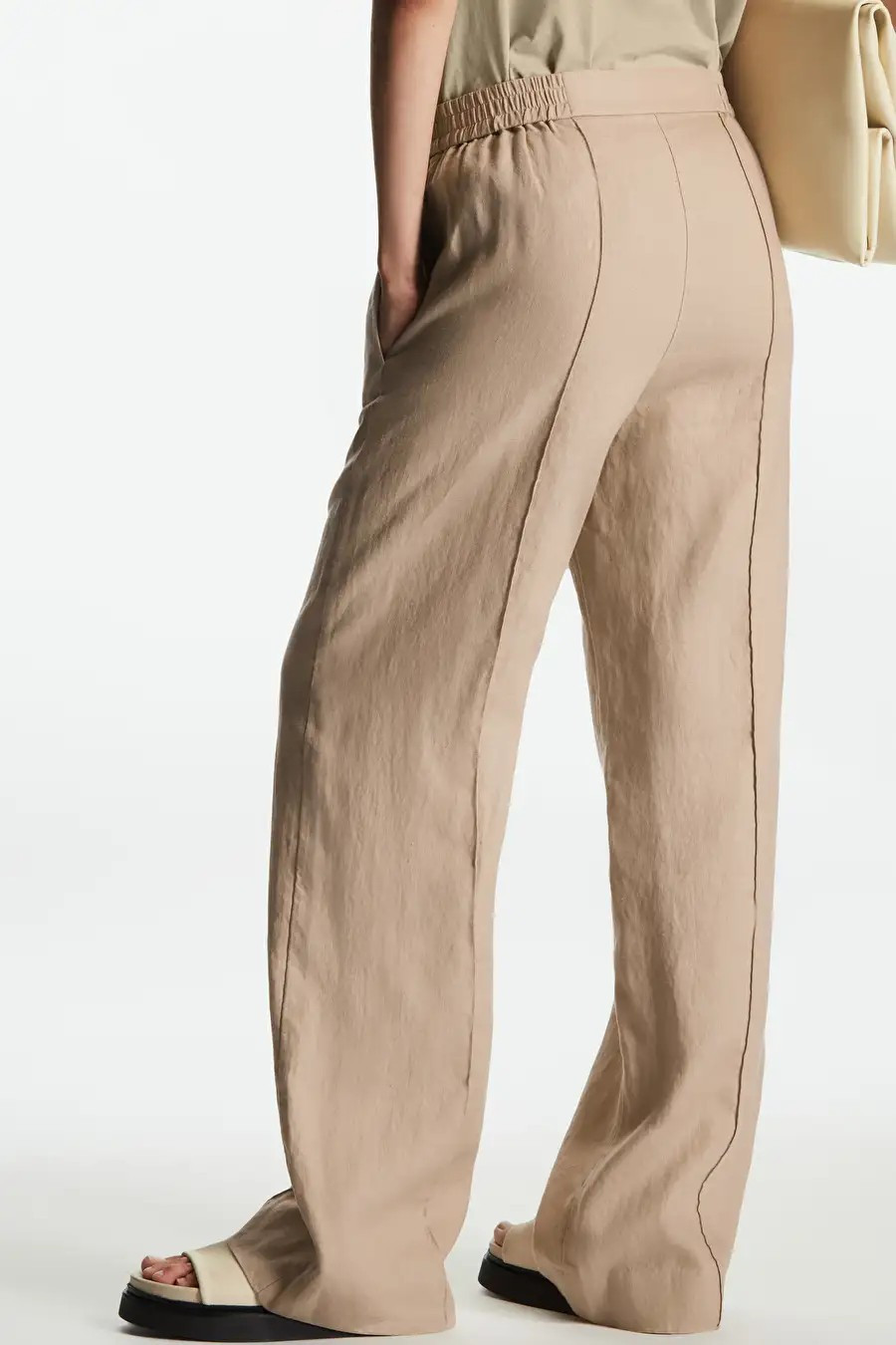 STRAIGHT-LEG LINEN PANTS - BEIGE - Trousers - COS | COS (US)