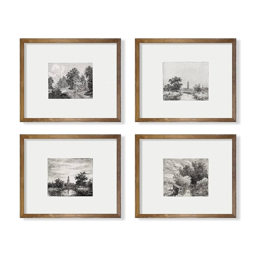 Vintage Farmhouse Wall Art | Tree Drawing Neutral Wall Picture Poster Print | Boho French Country... | Amazon (US)