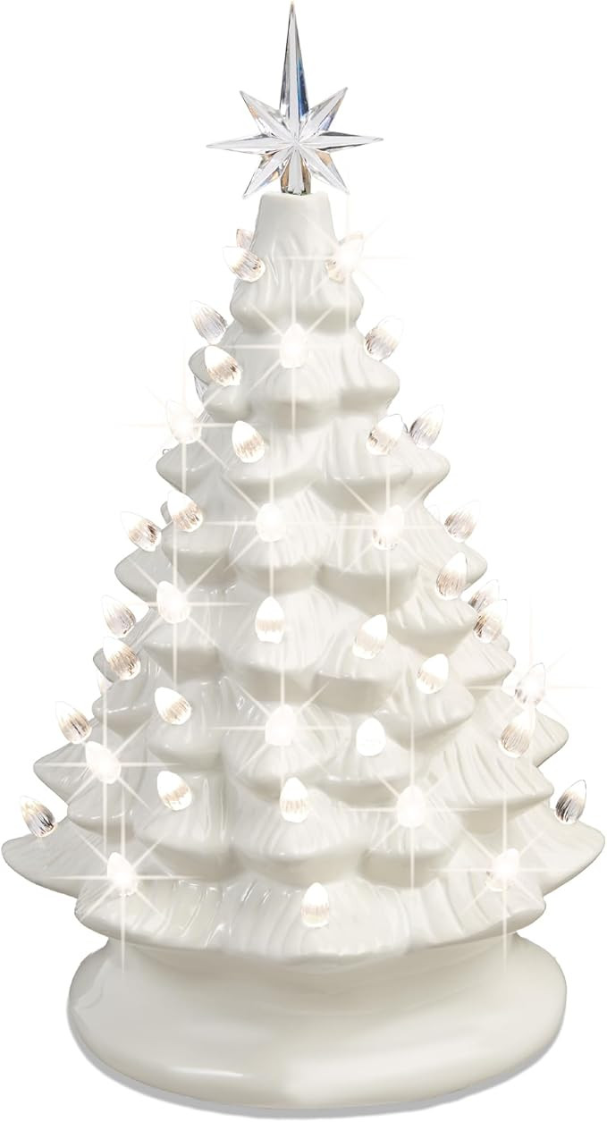 Best Choice Products 15in Ceramic Christmas Tree, Pre-lit Hand-Painted Tabletop Holiday Tree, 2 S... | Amazon (US)
