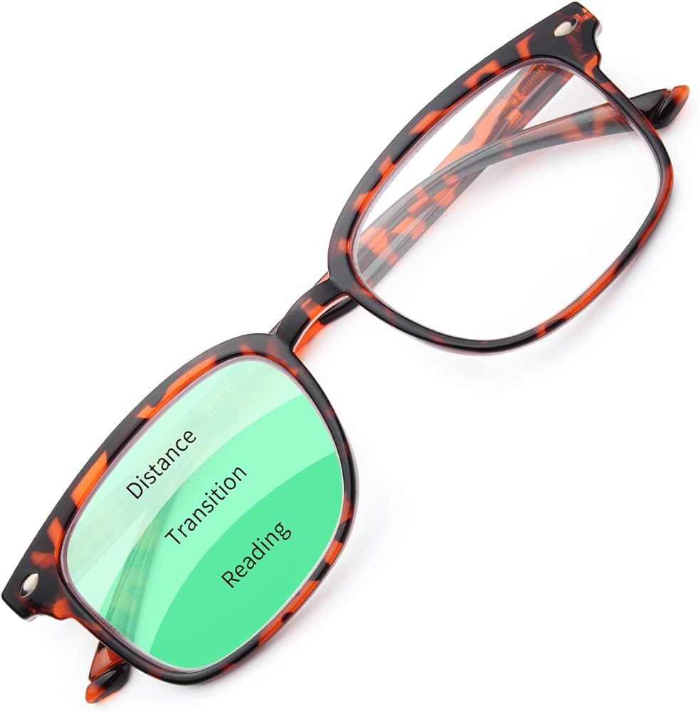 Progressive Multifocus Reading Glasses Blue Light Blocking for Women Men,No Line Multifocal Reade... | Amazon (US)
