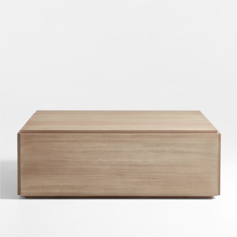 Troupe Square Pine Wood Coffee Table | Crate & Barrel | Crate & Barrel