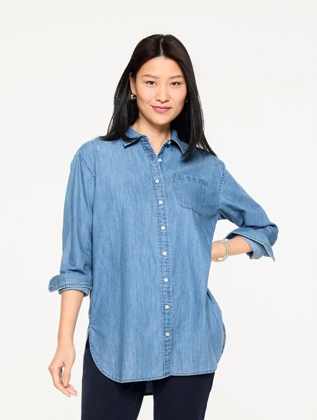 Denim Everyday Relaxed Shirt - Vista Cloud Wash | Talbots