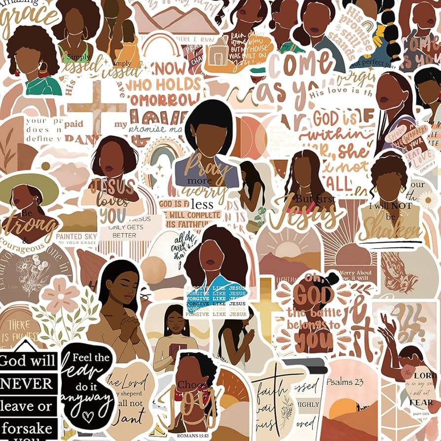 100PCS Black Girl Christian Stickers, Boho Bible Stickers Bible Verse Stickers, Bible Journaling ... | Amazon (US)