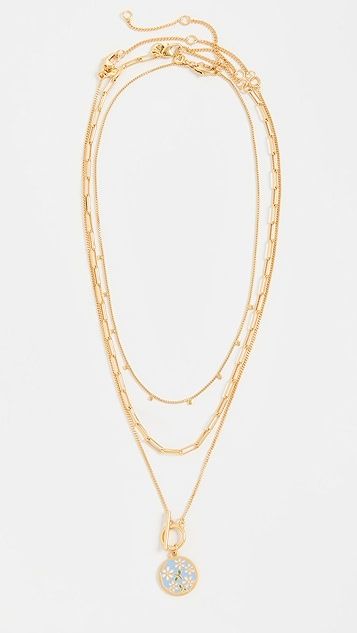Enamel Daisy Coin Layer Necklace | Shopbop