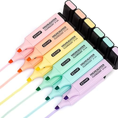 ZEYAR Highlighter, Macaron Colors Chisel Tip Marker Pen, AP Certified, Assorted Colors, Water Bas... | Amazon (US)