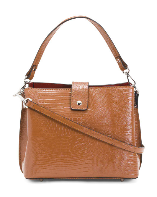 Made In Italy Leather Liz Hobo Triple Entry Hobo | TJ Maxx