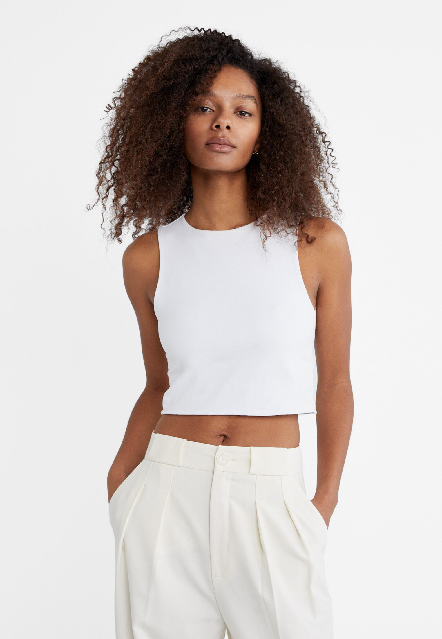 Sleeveless cotton top | Stradivarius (UK)