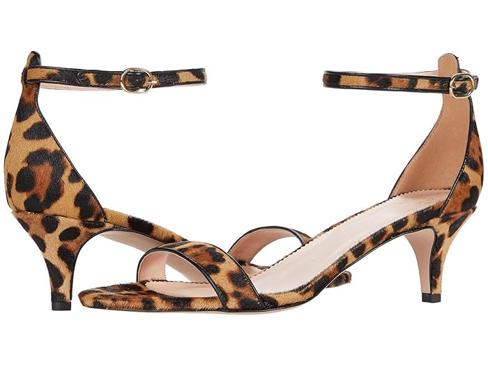 J.Crew Basic Kitten Heel Sandal (Rich Mahogany Haircalf) Women's Sandals | Zappos