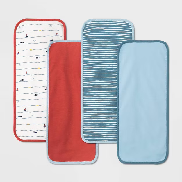 Baby Boys' 4pk Sweet Seaside Burp Cloth - Cloud Island™ Blue | Target