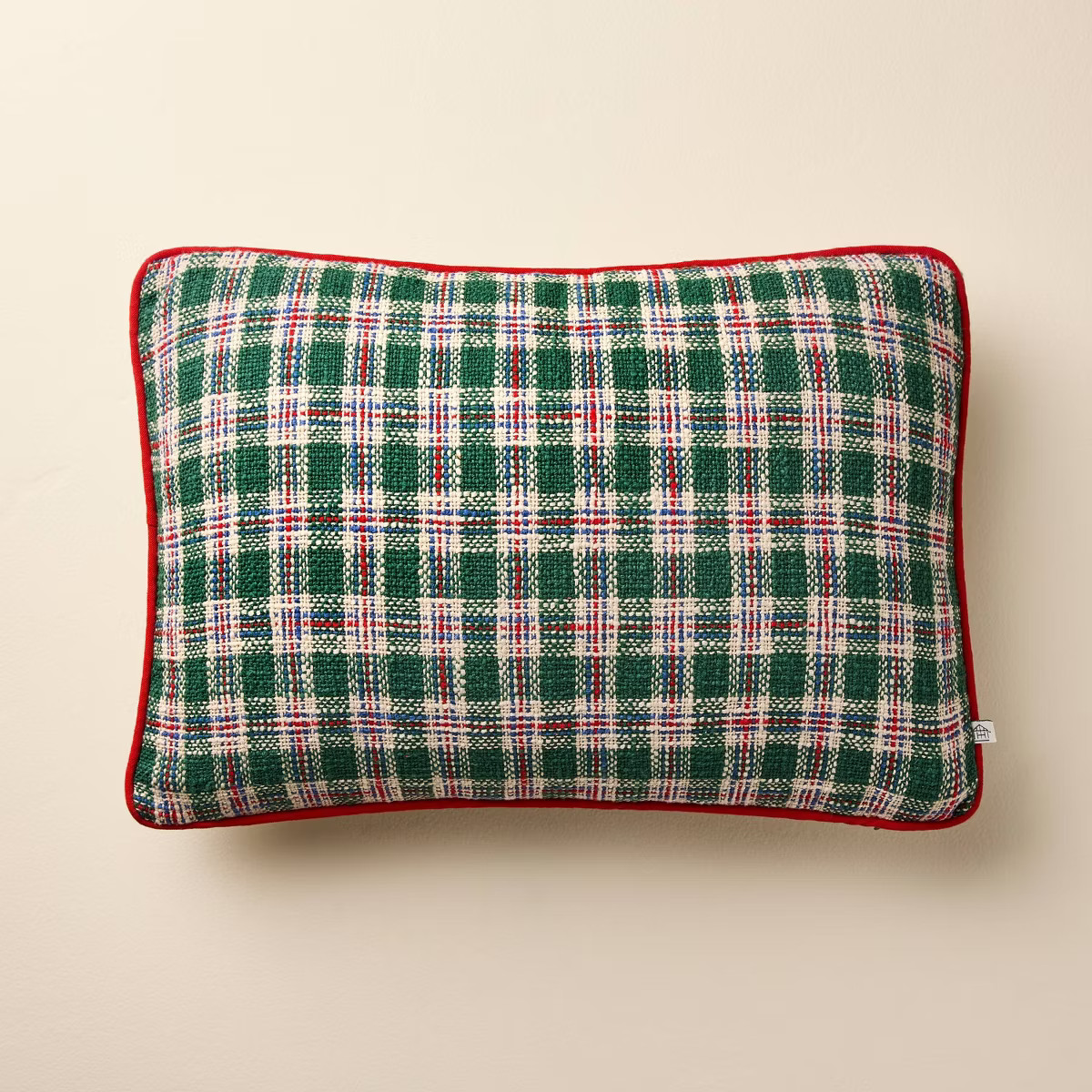 14"x20" Plaid Lumbar Toss Pillows Green - Hearth & Hand™ with Magnolia | Target