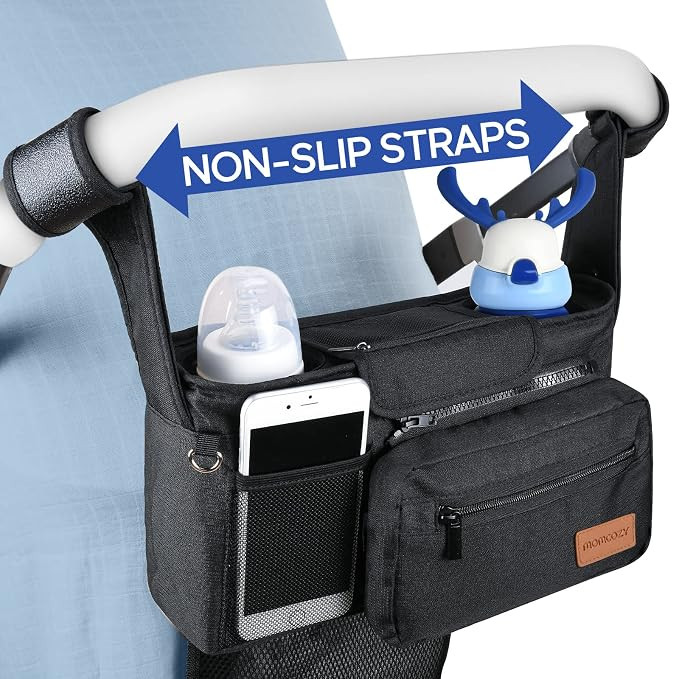 Momcozy Stroller Organizer, with 2 Non-Slip Stickers and 2 Large Capacity and Detachable Mesh Bag... | Amazon (US)
