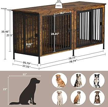 EasyCom Dog Crate Furniture for 1 or 2 Dogs, Heavy Duty Single/Double Dog Crates for Small/Medium... | Amazon (US)