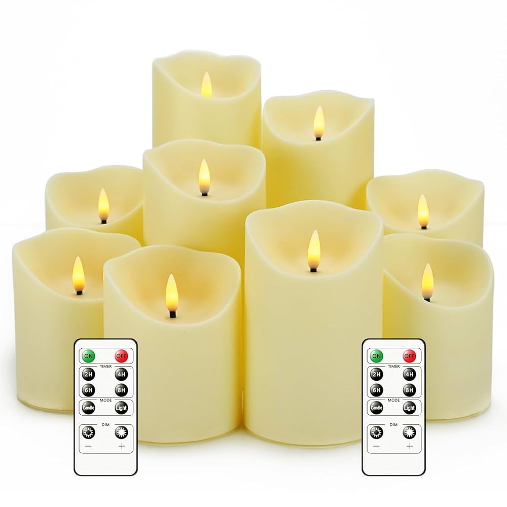 Flameless Candles with Remote, Battery Operated Flickering Flameless Candles, LED Candles with Ti... | Amazon (US)