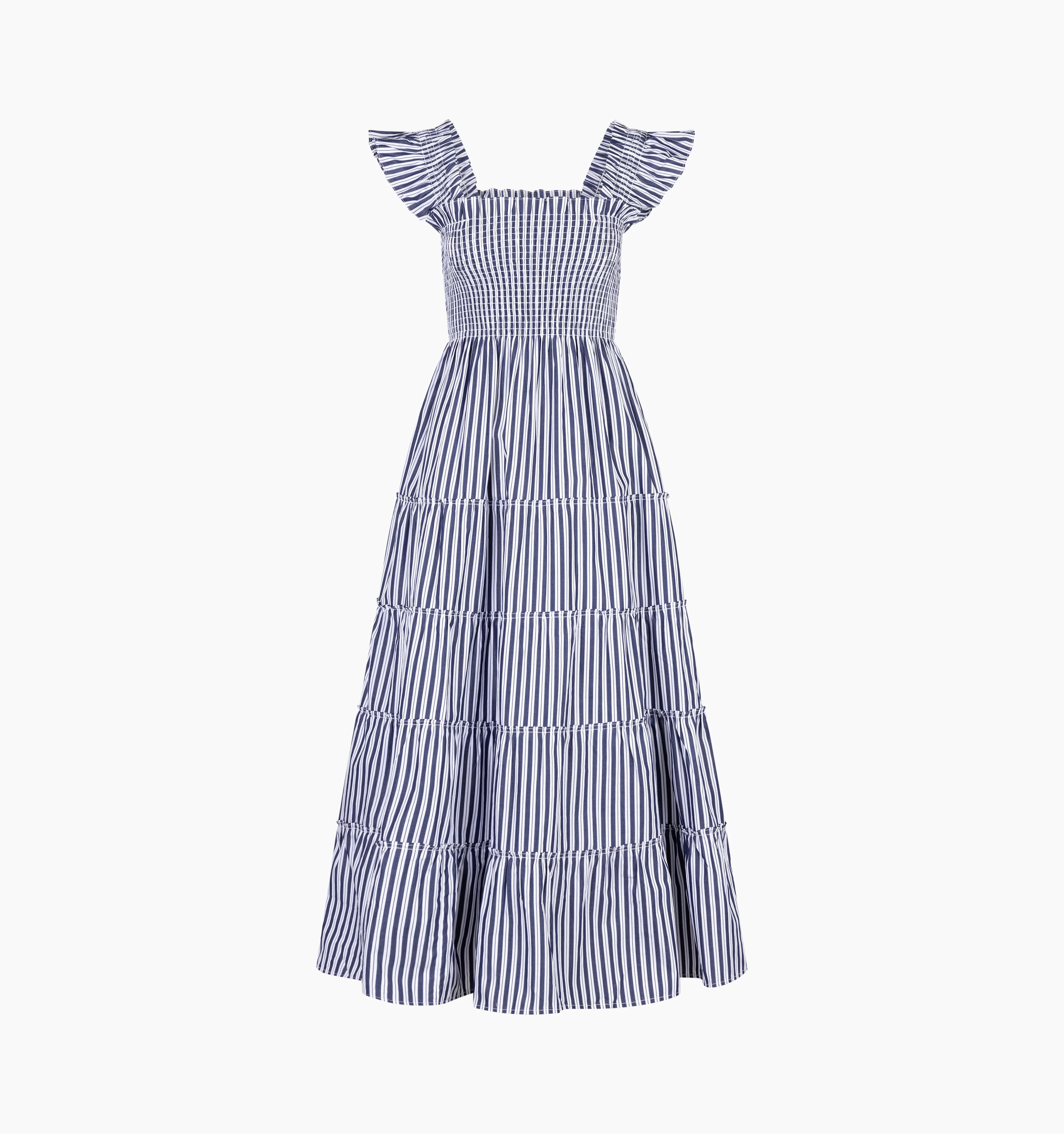 The Ellie Maxi Nap Dress | Navy Stripe / S | ® | 100% Cotton | Hill House Home | Hill House Home US