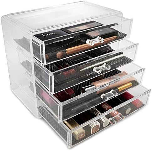 Sorbus Acrylic Cosmetics Makeup and Jewelry Storage Case Display– 4 Large Drawers Space- Saving... | Amazon (US)