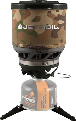 Jetboil MiniMo Portable Stove with Adjustable Heat Control for Camping and Backpacking, Propane/Isobutane Burner with Cooking Cup, Camo | Amazon (US)