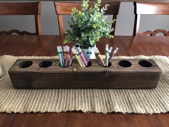 Wooden box crayon holder | Etsy (US)