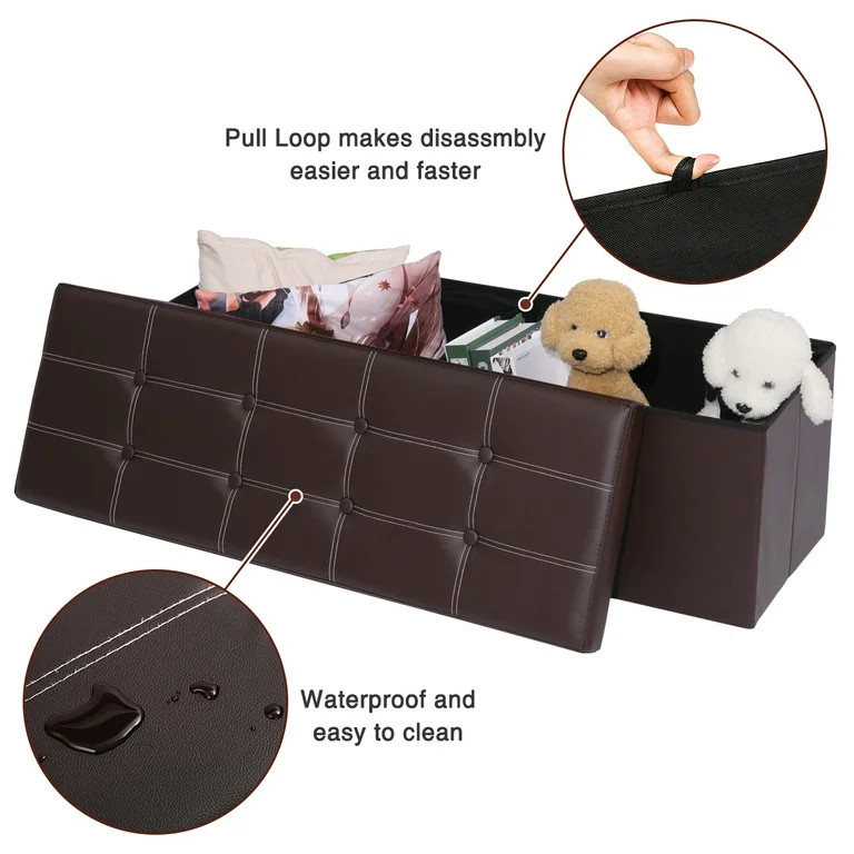 43" Ottoman with Storage Bench for Bedroom, Long End of Bed Seat with Storage Ottoman Bench, Larg... | Walmart (US)