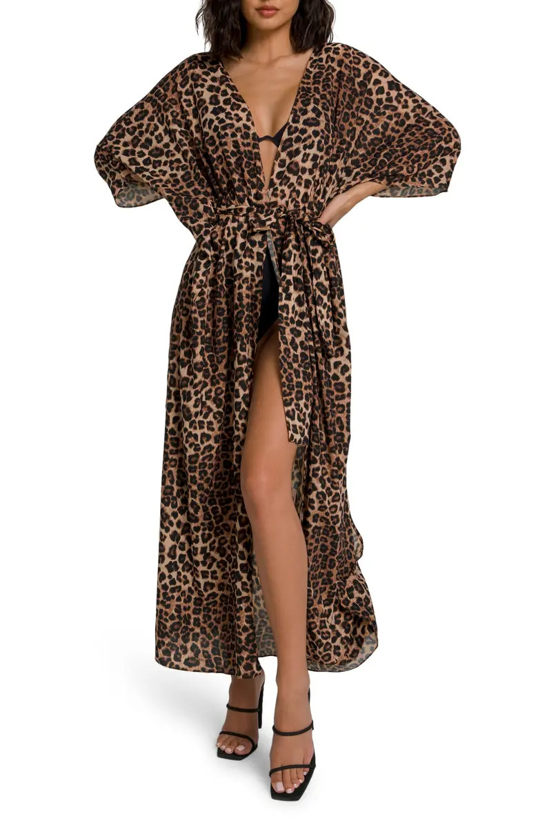 Good American Goddess Tie Waist Robe | Nordstrom | Nordstrom