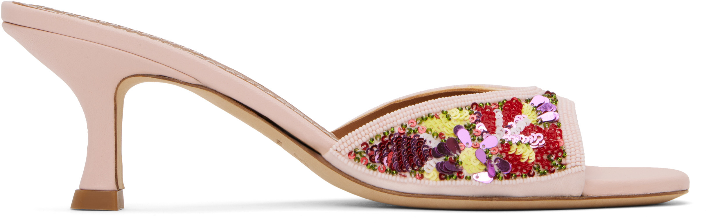 Staud Pink Brigitte Mules | SSENSE