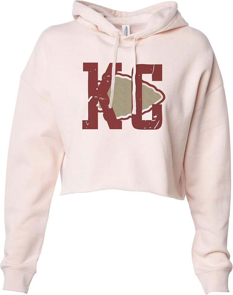 Kansas City Fashion Crop Top Hoodie "KC" Little Royaltee Football Sports Sweatshirt Collection, P... | Amazon (US)