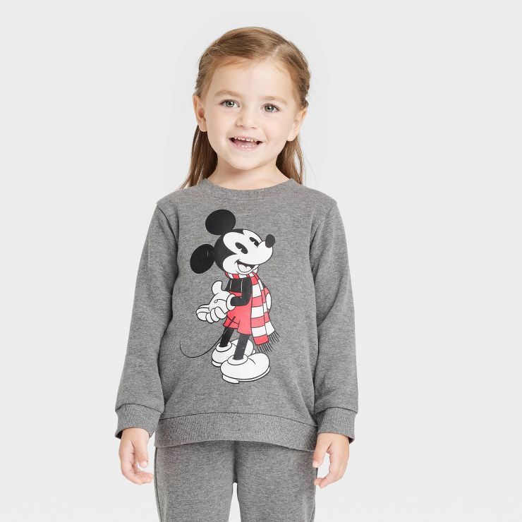 Toddler Mickey Mouse Pullover Sweatshirt - Gray | Target