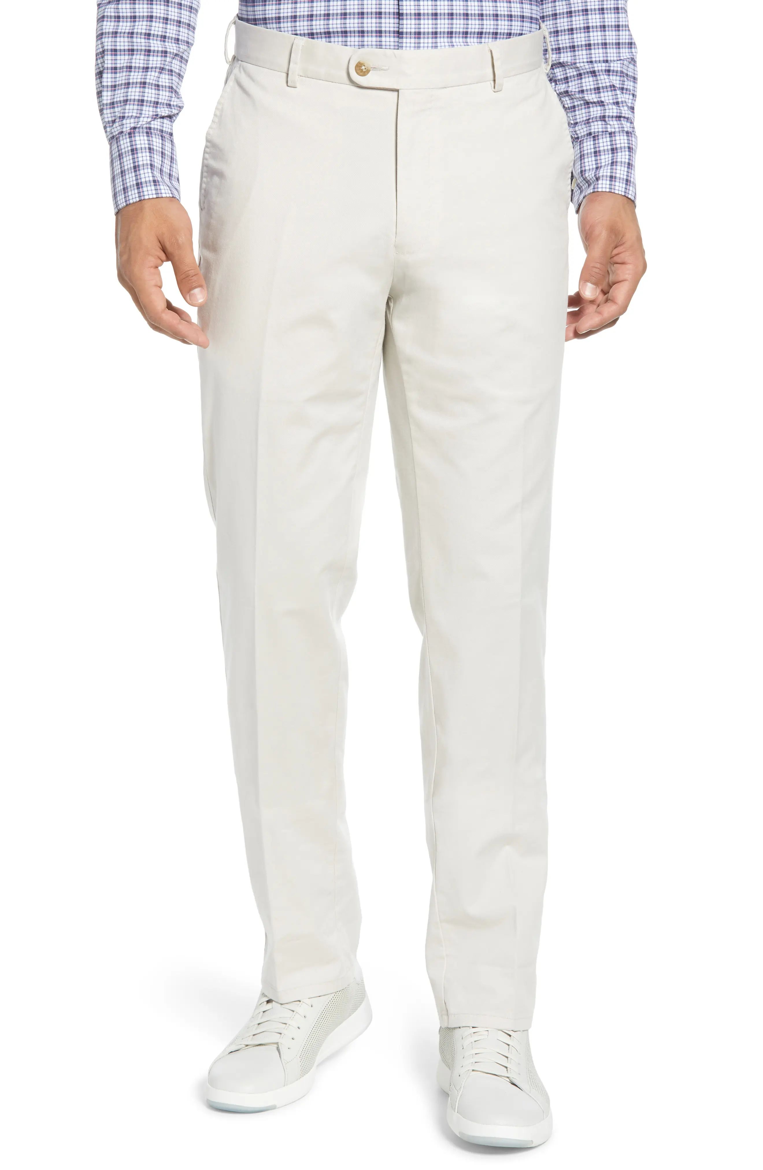 Men's Peter Millar Soft Touch Twill Dress Pants, Size 36 - Beige | Nordstrom