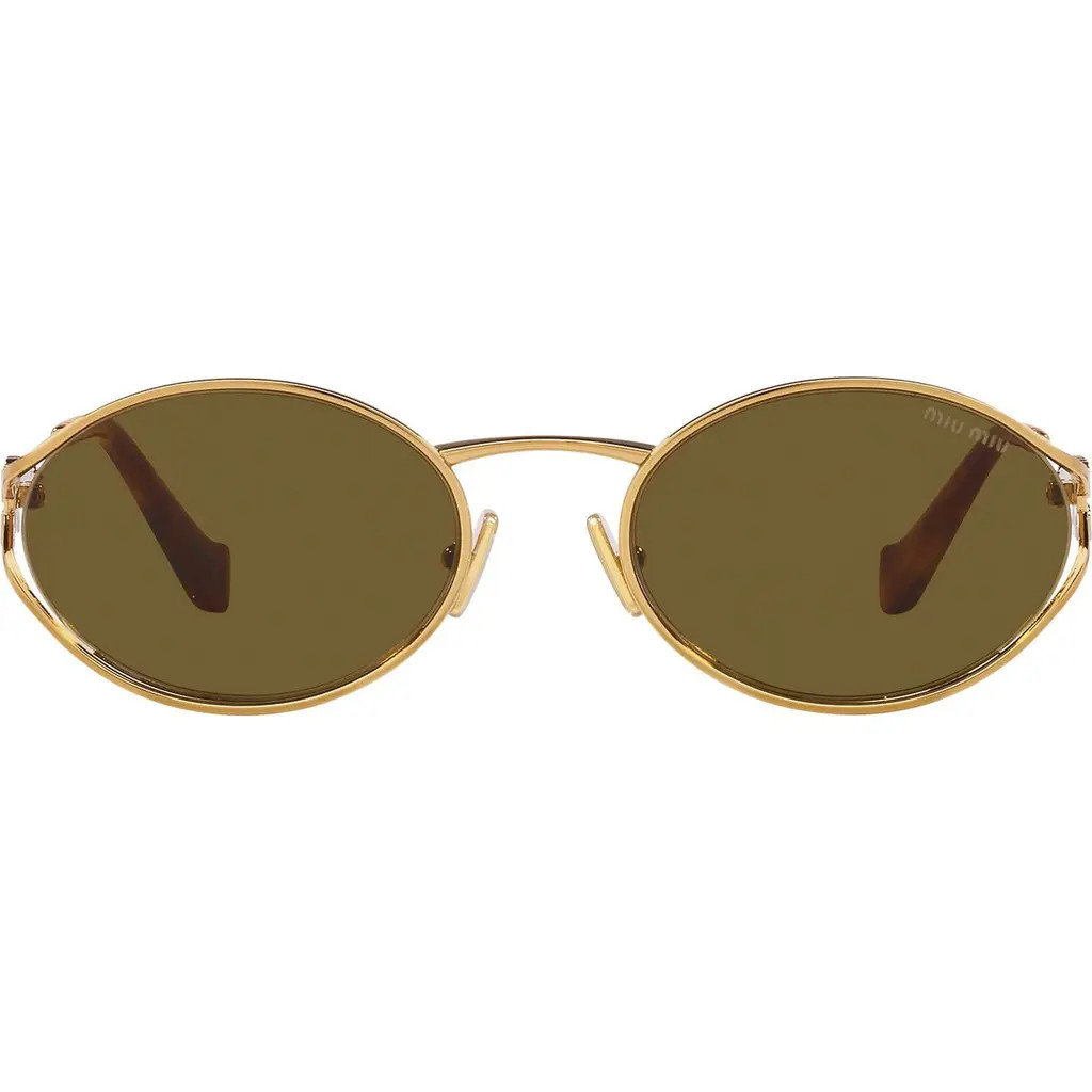 Miu Miu 54mm Oval Sunglasses in Dark Brown at Nordstrom | Nordstrom