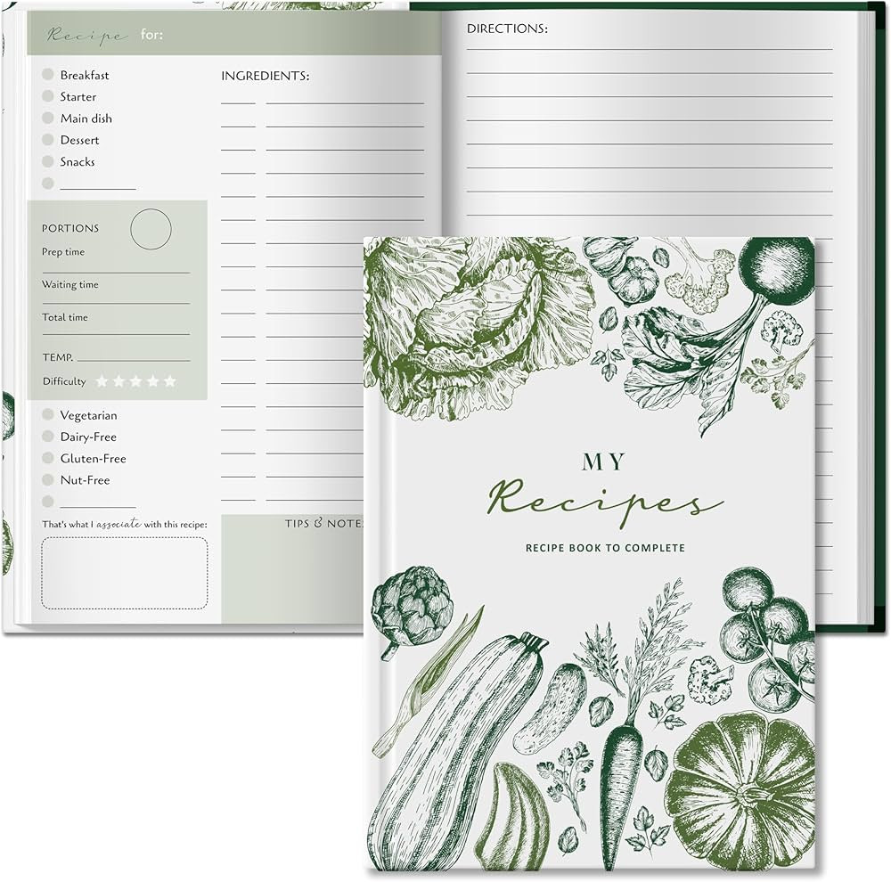 Blank Recipe Book to Write in Your Own Recipes - 224 Pages Personalized Recipe Notebook for 100 R... | Amazon (US)