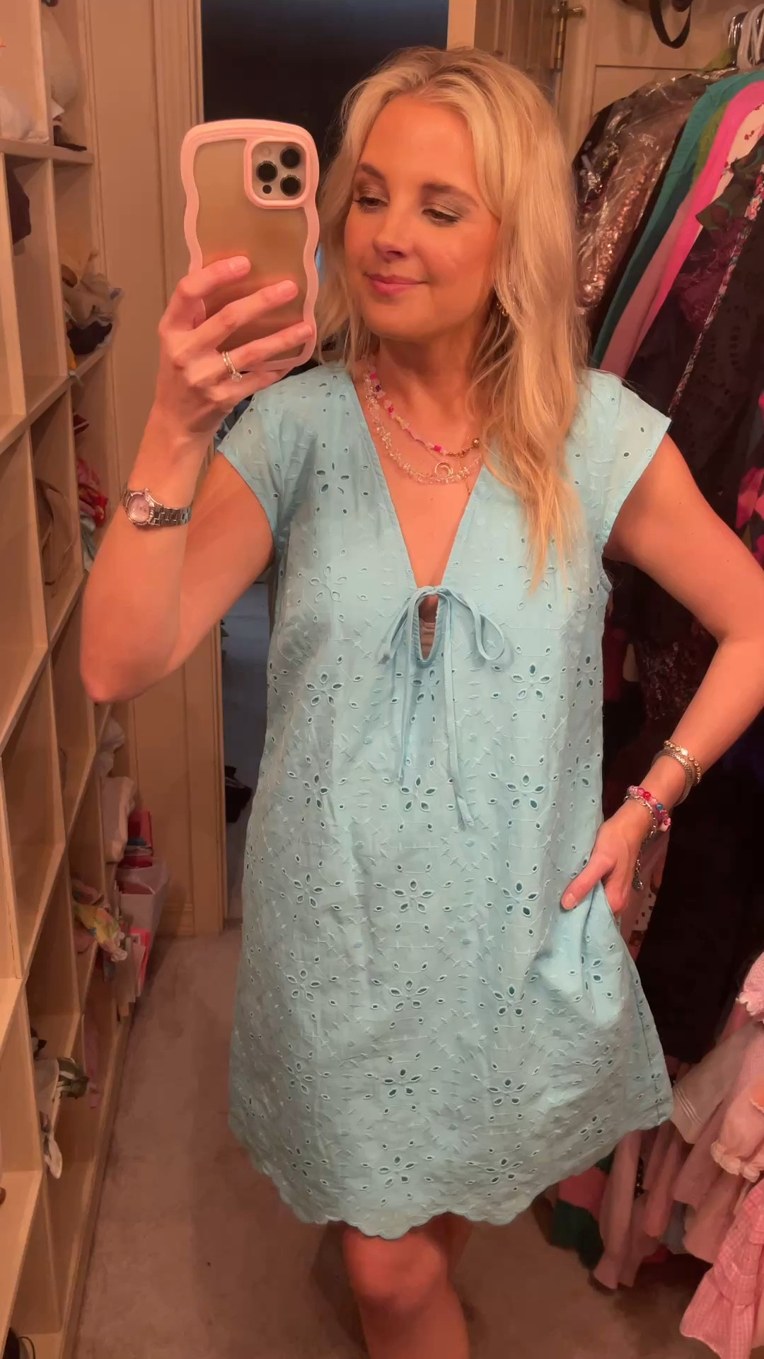Love love this aqua eyelet dress! Runs tts and fully lined + pockets 

#LTKootd #LTKPetite #LTKSeasonal