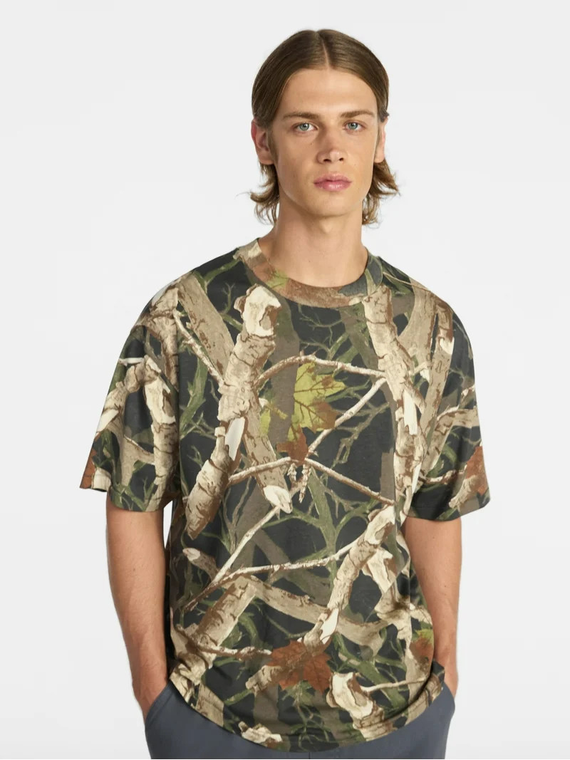 No Boundaries Men's Oversized Boxy Tee with Short Sleeves, XS-4XLT | Walmart (US)