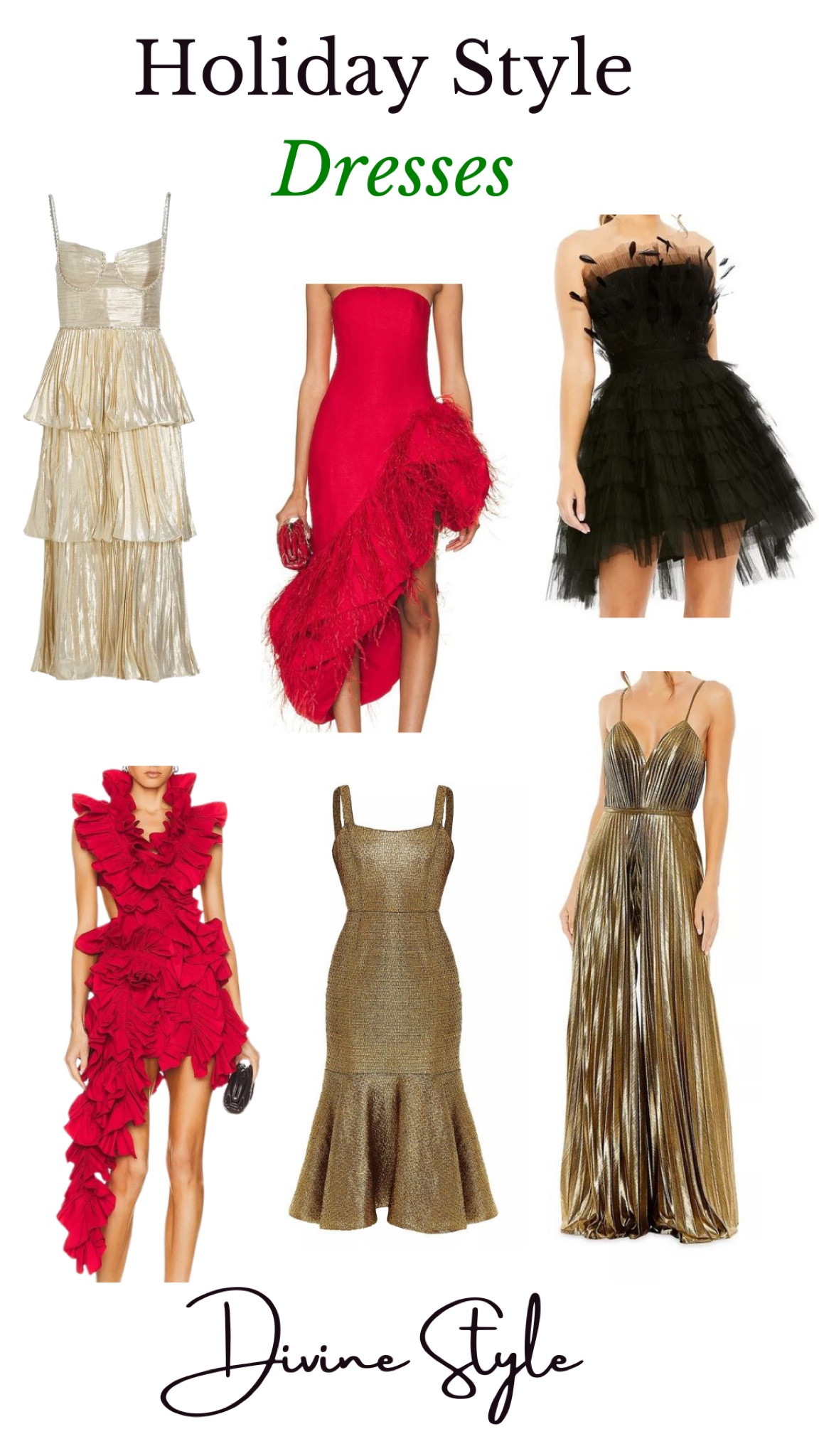 Holiday party dresses you can make a statement wearing. Be eye-catching in gold, tulle or wearing red this holiday season.

#LTKGiftGuide #LTKSeasonal #LTKHoliday