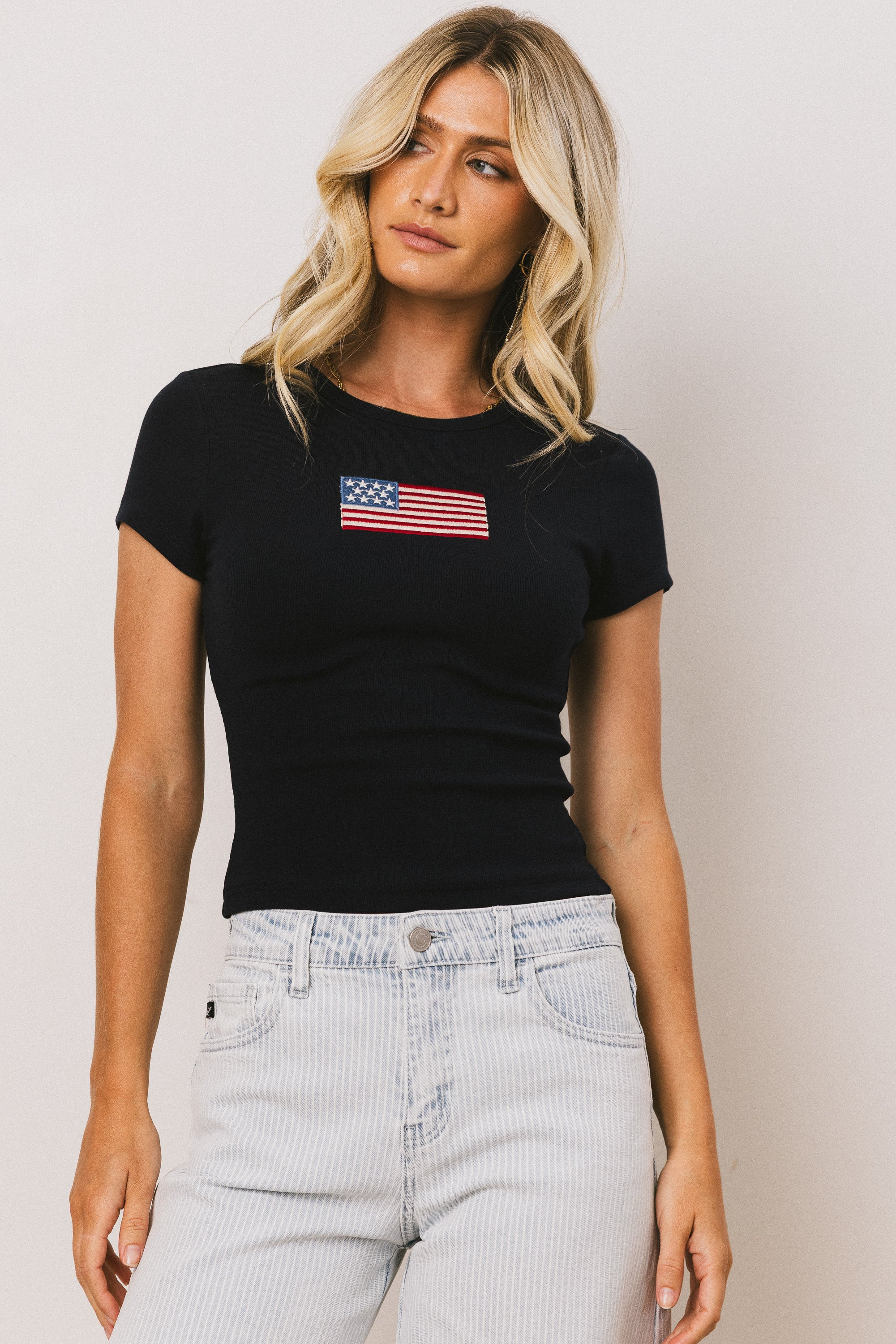 American Flag Tee in Navy | Böhme US