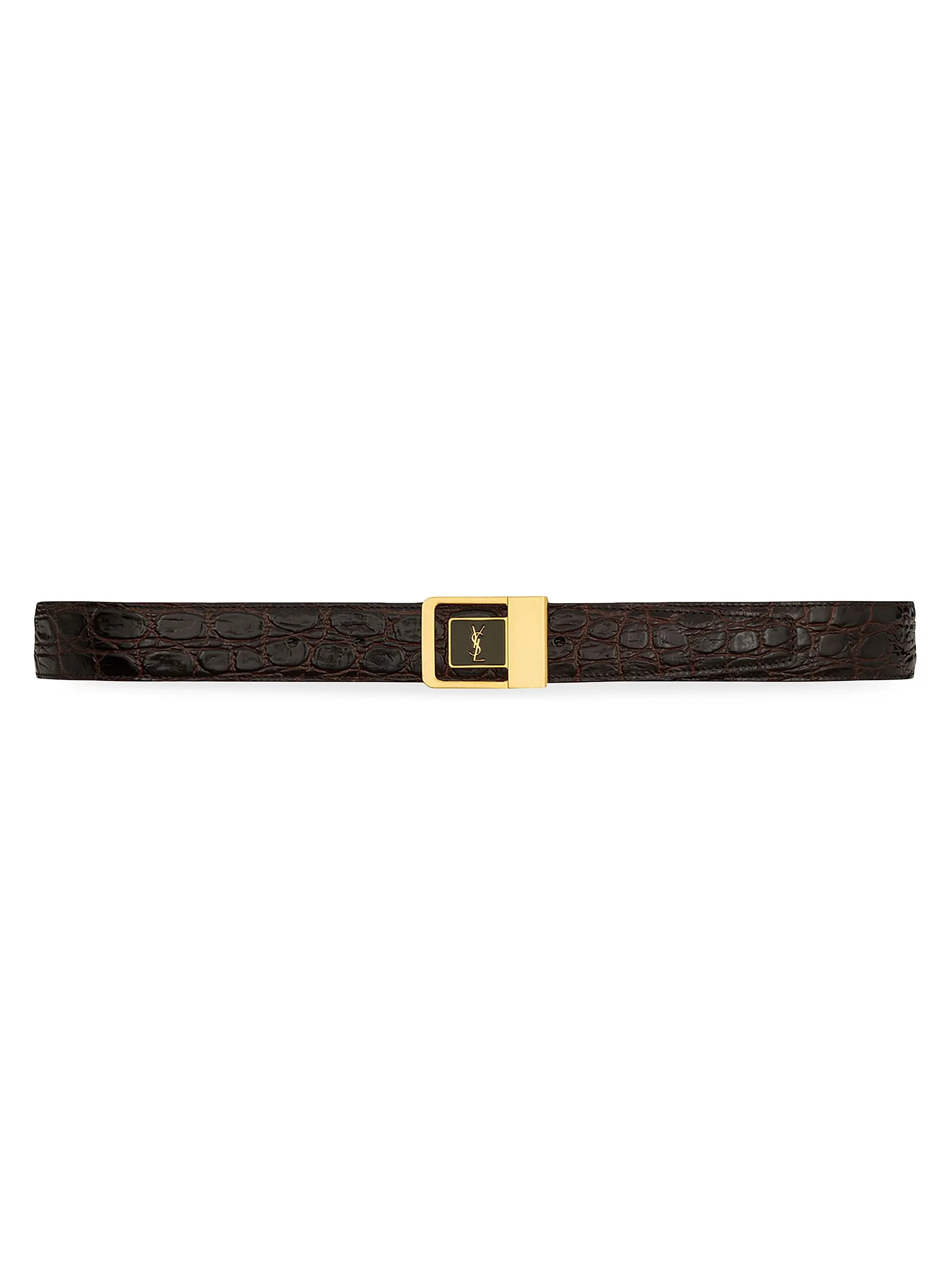 Buckle Belt In Crocodile Embossed Leather | Saks Fifth Avenue
