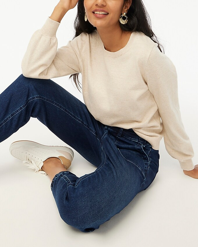 Cotton-blend puff-sleeve sweater | J.Crew Factory