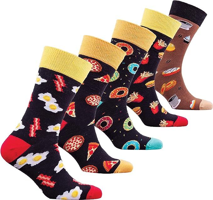 Socks n Socks-Mens 5pair Luxury Colorful Cotton Fun Novelty Dress Socks Gift Box | Amazon (US)