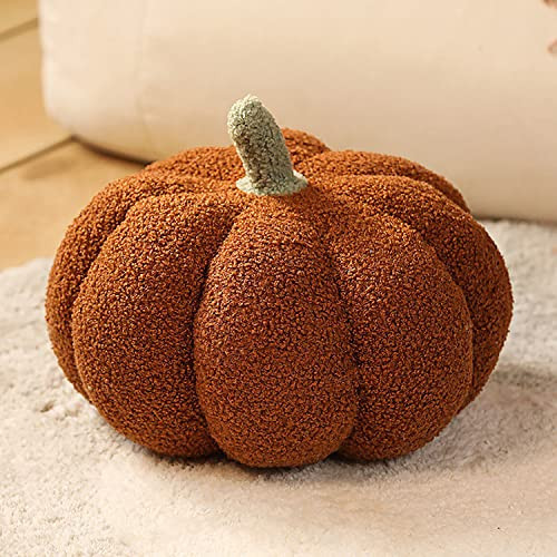 Sdetrcq Halloween Pumpkin Pillow Decor, Pumpkin Plush Pillow Fleece Stuffed Pumpkins Decoration Halloween Pumpkins Throw Pillow for Couch, Soft Halloween Pumpkin Decor Gifts (Brown, 13.7'') | Amazon (US)