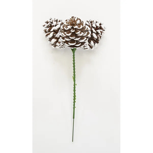 2.3" White Tip Plastic Pine Cone x3 on Pick | Wayfair North America