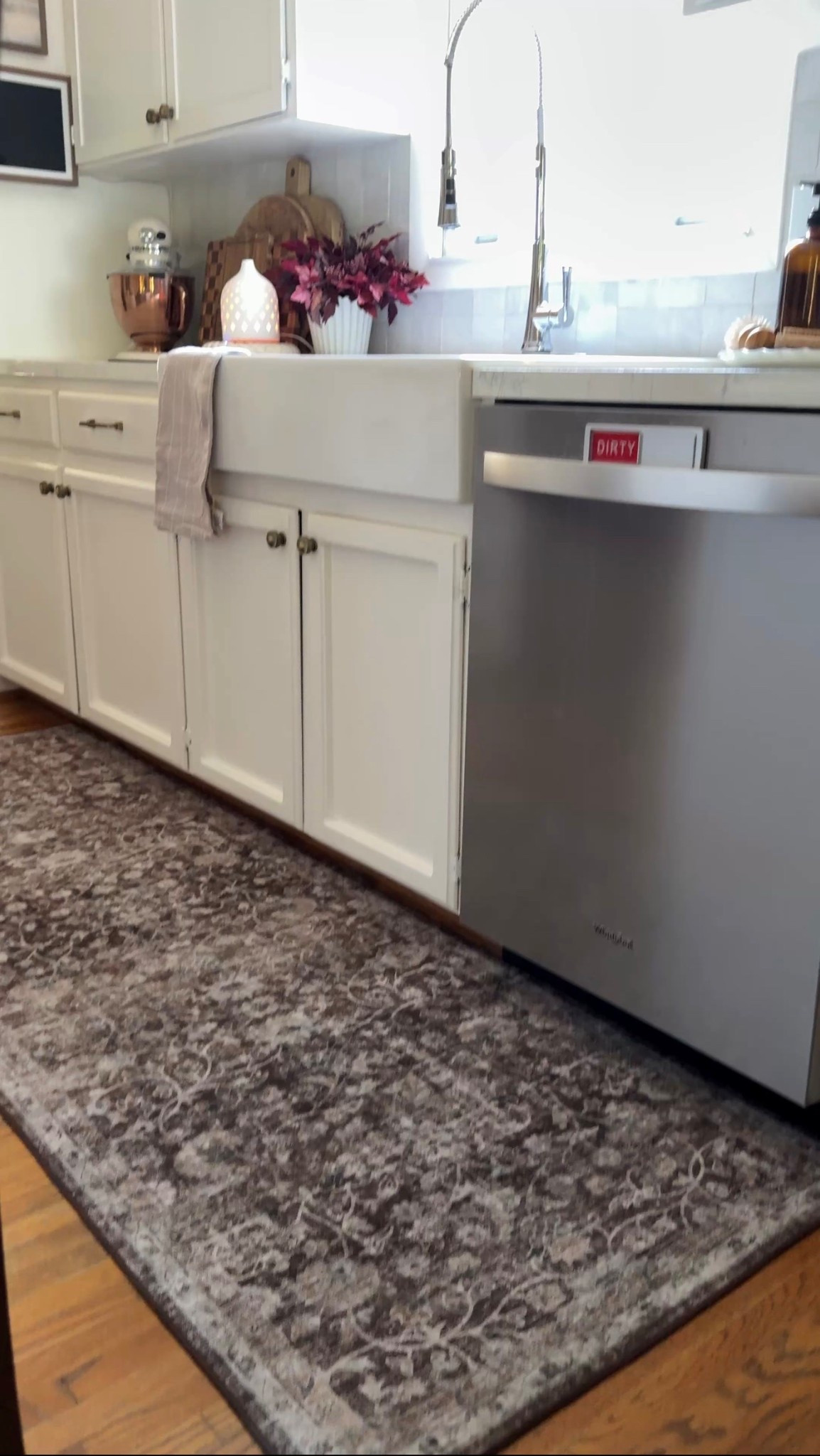 Vintage look runner- perfect for high traffic areas and if you have kids/pets

Non skid backing 
Machine washable
Beautiful brown tones

I have the 8ft runner in my kitchen, the all (almost) 4x6 in my entryway and 
The 10 ft runner in my entry adjoining hallway 


#LTKStyleTip #LTKSaleAlert #LTKHome
