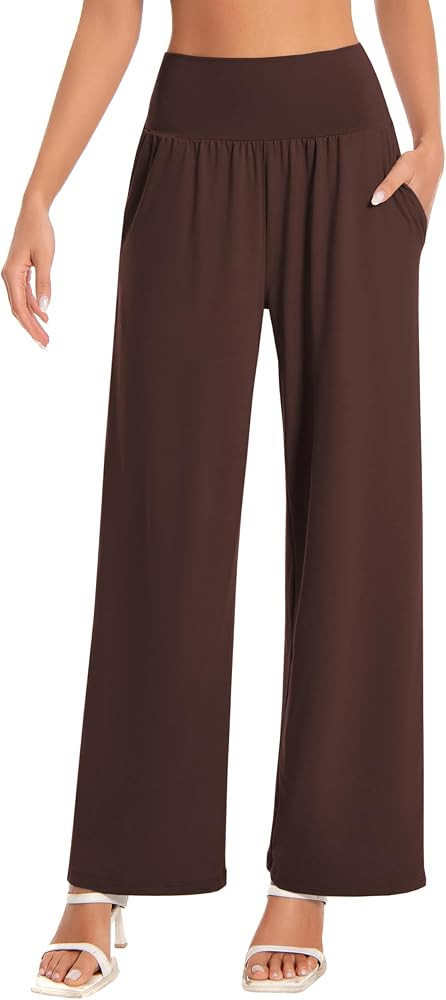 BUBBLELIME Women's High Waist Wide Leg Yoga Pants Lounge Casual Sweatpants     19"/26"/28"/30"/32... | Amazon (US)