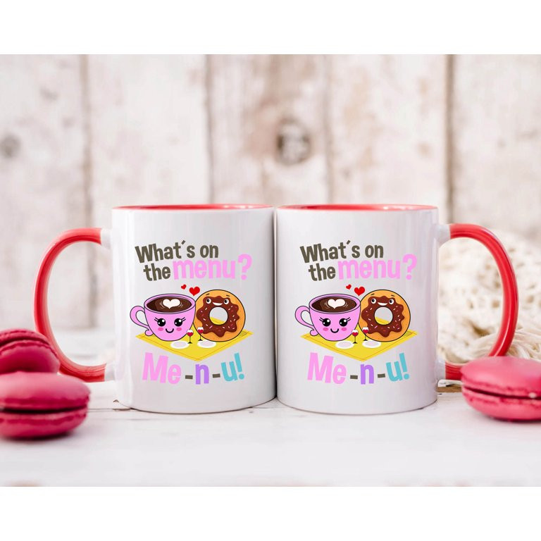 Familyloveshop LLC Latte and Donut Couple Valentine Mug, Happy Valentine Mug, Valentine Gift For ... | Walmart (US)
